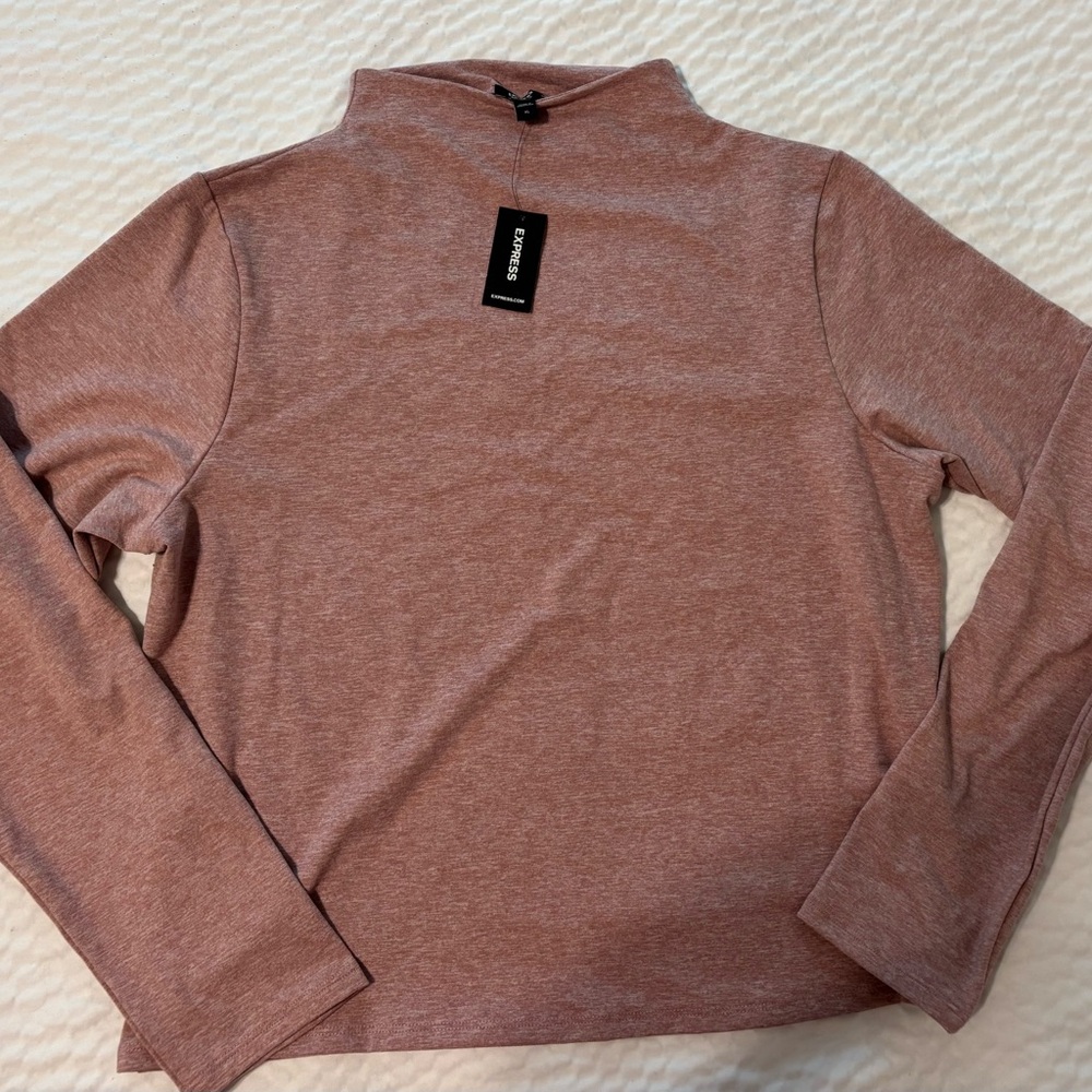 NWT EXPRESS Pink Mock Neck Long Sleeve Top XL